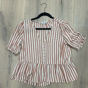 Madewell Striped Peplum Blouse